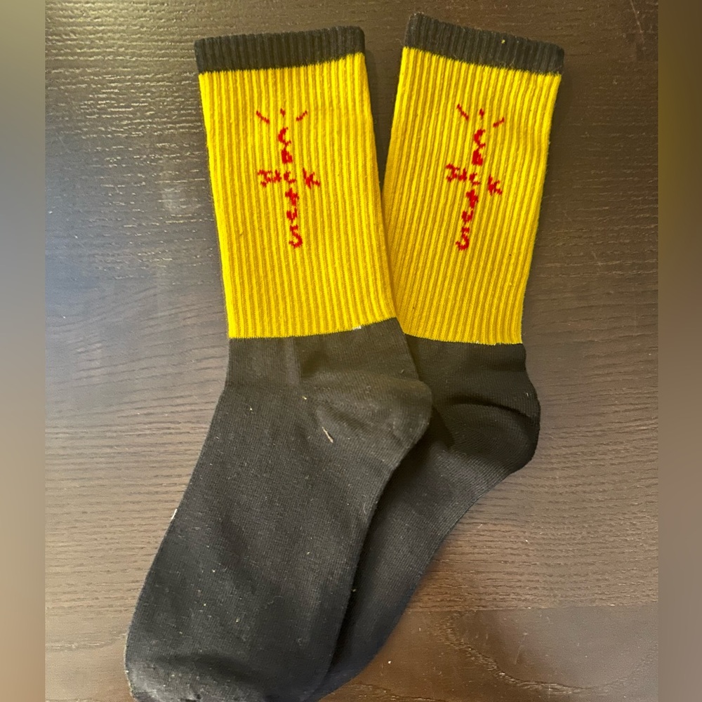 🌵🌵 CACTUS JACK Travis Scott Socks • Yellow/Black • Size Large • New SB Dunk